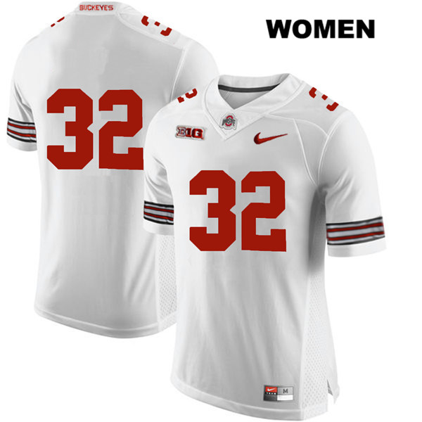 Ohio State Buckeyes Women's Tuf Borland #32 White Authentic Nike No Name College NCAA Stitched Football Jersey DJ19A82RT